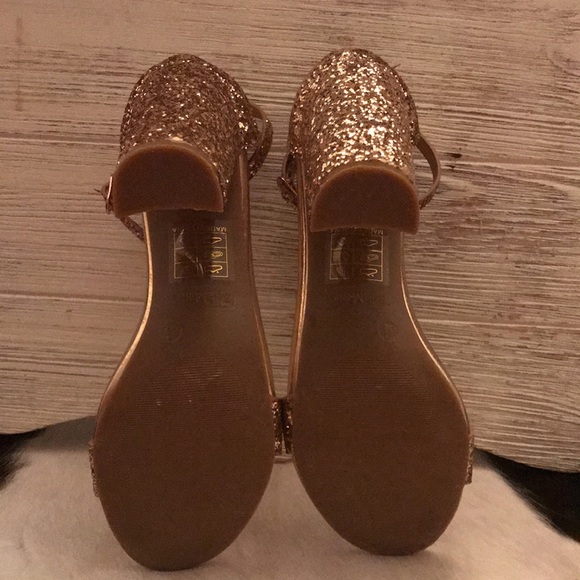 Rose Gold Sparkling ankle strap heels. - Picture 7 of 7